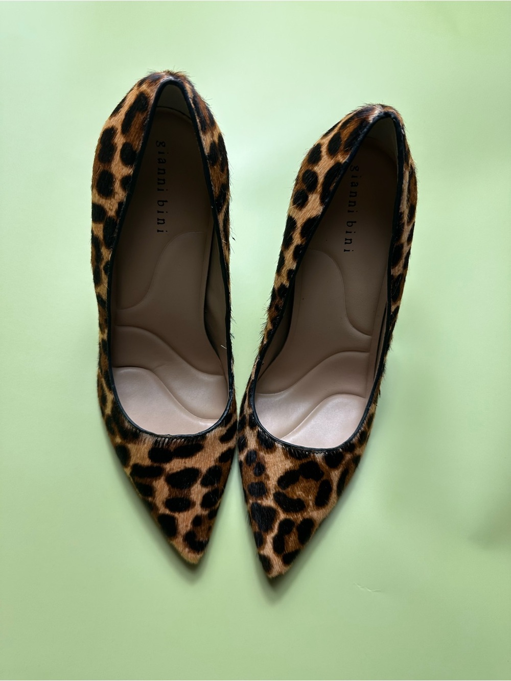 Gianni Bini Leopard Print Pointed Toe Pumps - Brown/Black - Picture 13 of 16